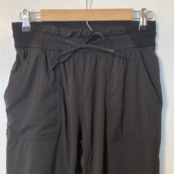 lululemon athletica black stripe loose straight fit track pant jogger - Picture 4 of 8